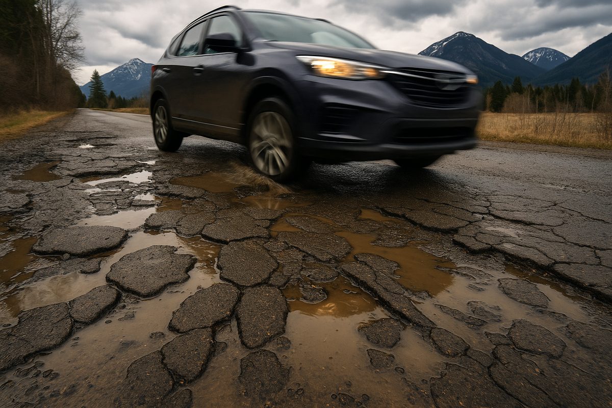 Pothole damage suspension check Kamloops